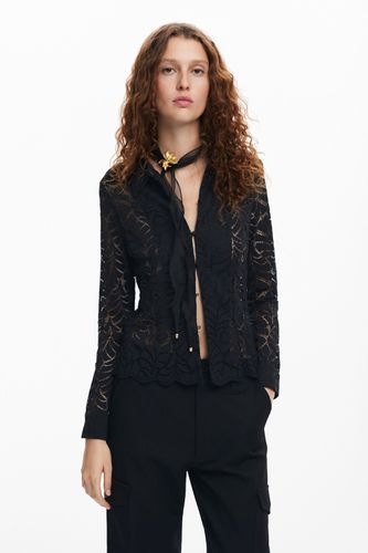 Floral lace blouse - BLACK - XS - Desigual - Modalova