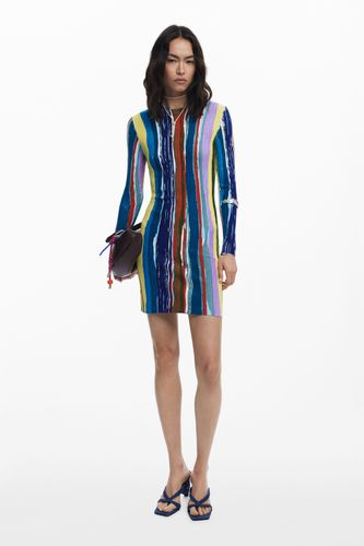 Robe côtelée à rayures colorées - Desigual - Modalova