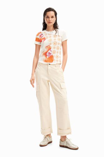 Embroidered cargo trousers - - 34 - Desigual - Modalova