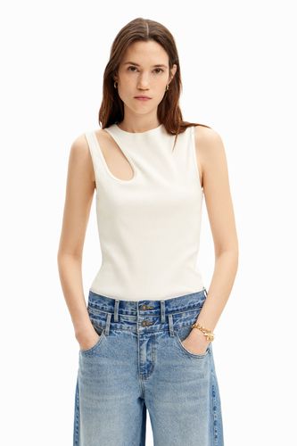 Ribbed cut-out T-shirt - WHITE - XL - Desigual - Modalova