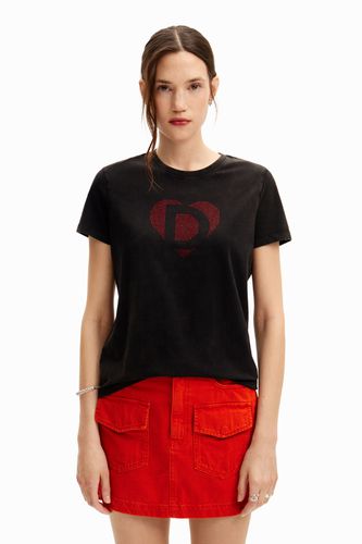 Rhinestone imagotype T-shirt - - S - Desigual - Modalova