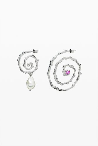 Irregular spiral earrings silver plated Zalio - U - Desigual - Modalova
