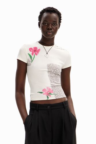 Camiseta periódico flores - - XS - Desigual - Modalova