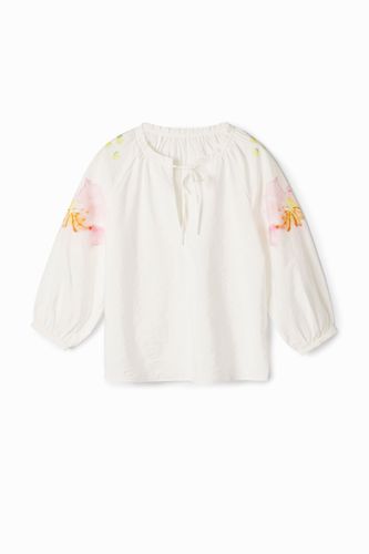 Blusa vaporosa con estampado de flores en acuarela - XS - Desigual - Modalova