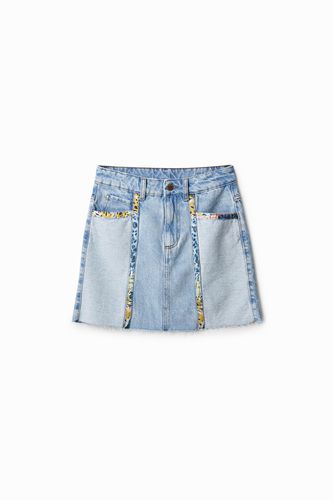 Denim patchwork mini skirt - - L - Desigual - Modalova