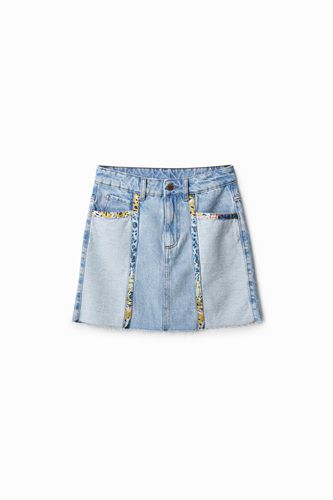 Denim patchwork mini skirt - - S - Desigual - Modalova