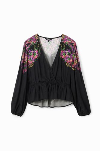 Blusa cruzada floral digital - Desigual - Modalova