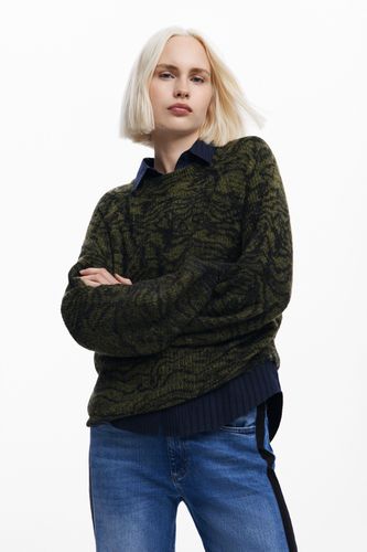 Arty print sweater - GREEN - M - Desigual - Modalova