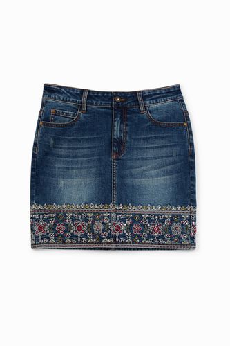 Embroidered denim mini-skirt - - 30 - Desigual - Modalova