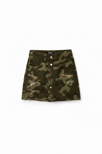 Camouflage mini skirt with buttons - - S - Desigual - Modalova
