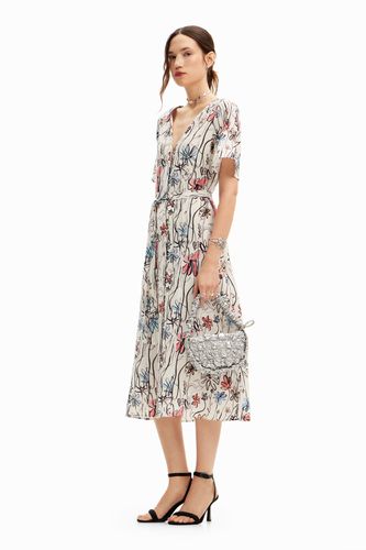 Midi dress with arty flowers. - - XL - Desigual - Modalova