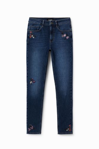 Vaqueros Skinny push-up flores bordadas - Desigual - Modalova