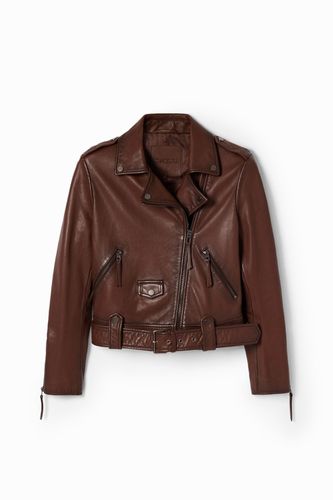 Belted leather biker jacket - XS - Desigual - Modalova