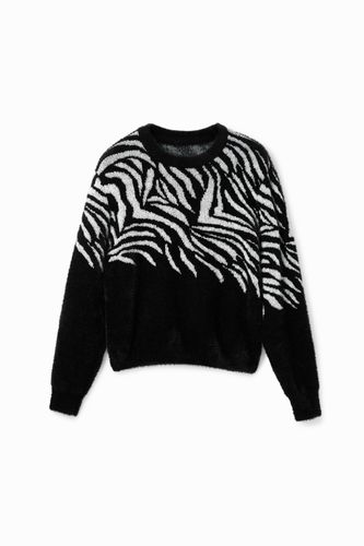Zebra fur-effect pullover - - L - Desigual - Modalova