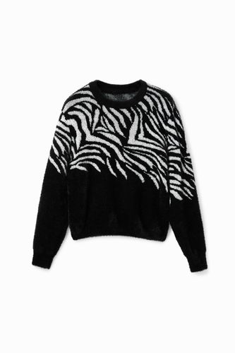 Zebra fur-effect pullover - - S - Desigual - Modalova