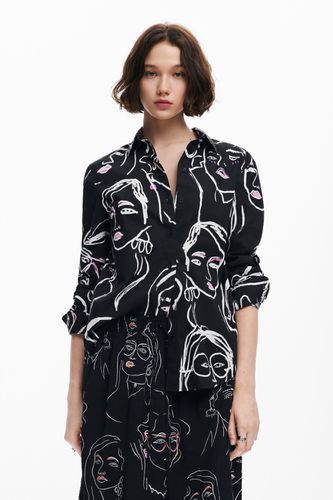 Camisa estampado caras - BLACK - L - Desigual - Modalova