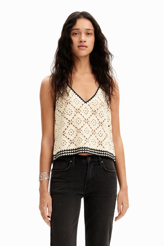 Crochet vest top - WHITE - M - Desigual - Modalova