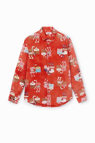 Shirt washed print - RED - S - Desigual - Modalova