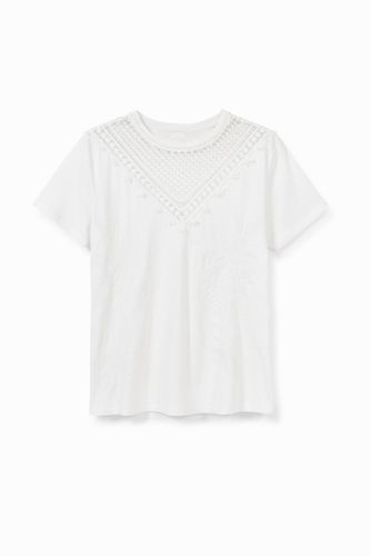 T-shirt embroidered V front - - XS - Desigual - Modalova