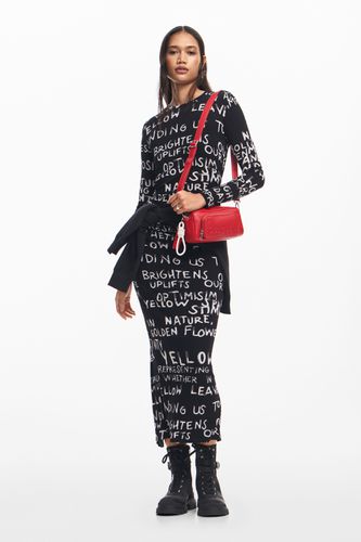 Midi dress with phrases - XS - Desigual - Modalova