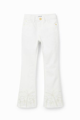 Embroidered long flare jeans - 5/6 - Desigual - Modalova