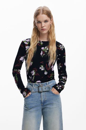 Camiseta flores - BLACK - XS - Desigual - Modalova