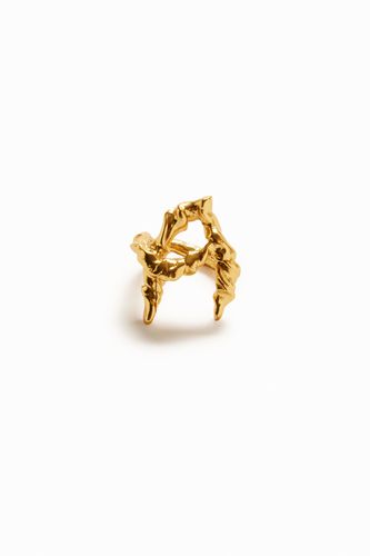 Zalio gold plated letter A ring - - L - Desigual - Modalova