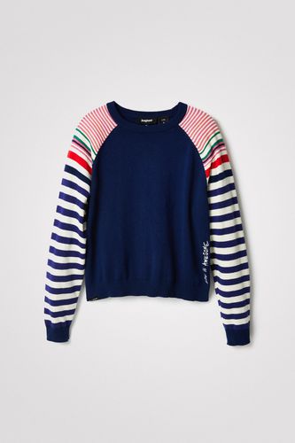 Stripy sleeved jumper - BLUE - M - Desigual - Modalova