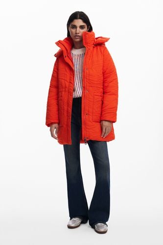 Textured padded coat - ORANGE - S - Desigual - Modalova