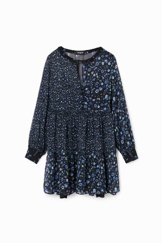 Vestido corto gasa flores - Desigual - Modalova