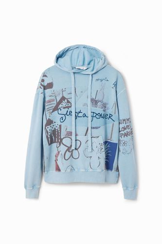 Collage hoodie - BLUE - M - Desigual - Modalova