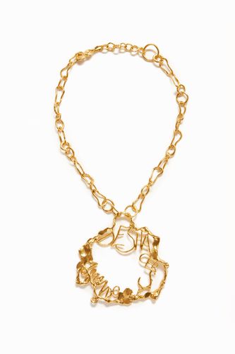 Zalio gold plated message necklace - - U - Desigual - Modalova