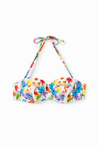 Floral tropical bandeau bikini bra - - L - Desigual - Modalova