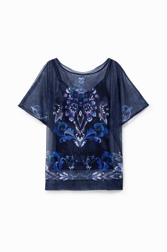 Oversize mesh T-shirt - BLUE - S - Desigual - Modalova