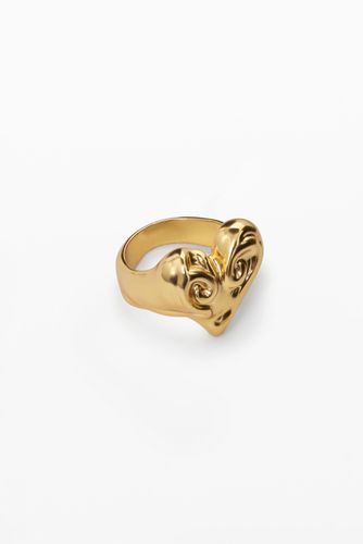 Anillo corazón baño oro Zalio - 14 - Desigual - Modalova