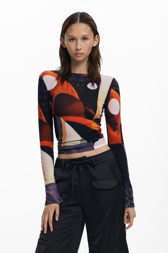 T-shirt imprimée avec boutons - Desigual - Modalova