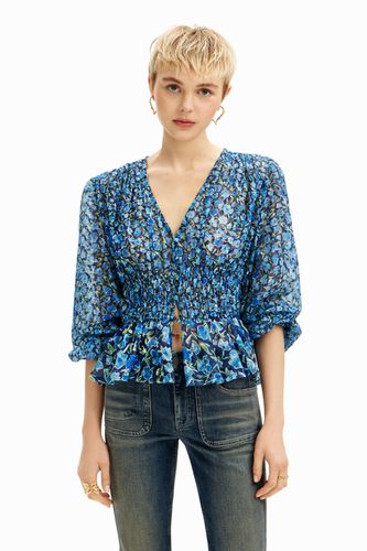 Floral plumetis blouse - BLUE - S - Desigual - Modalova