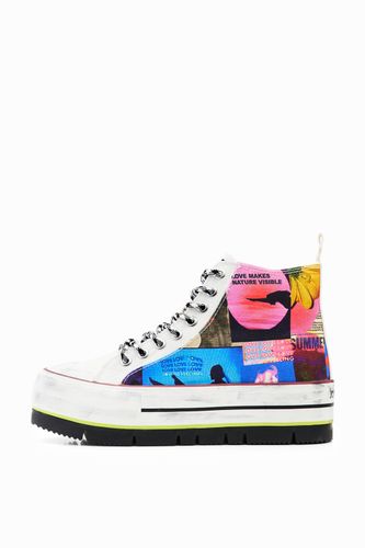 Sneakers altas plataforma collage - 38 - Desigual - Modalova