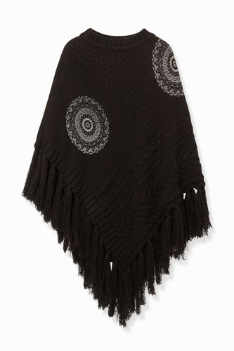 Knit mandalas poncho - BLACK - U - Desigual - Modalova