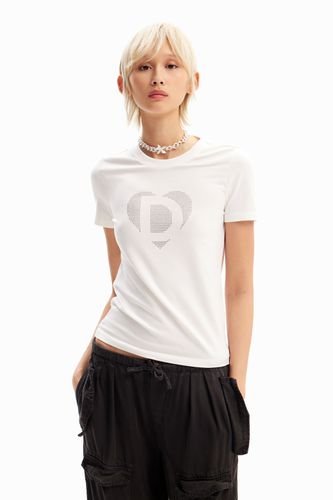 Rhinestone imagotype T-shirt - - L - Desigual - Modalova