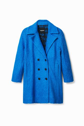 Straight wool coat - BLUE - L - Desigual - Modalova