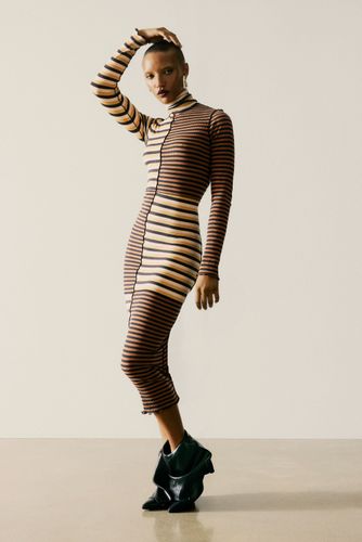 Vestido punto rayas - BROWN - XS - Desigual - Modalova