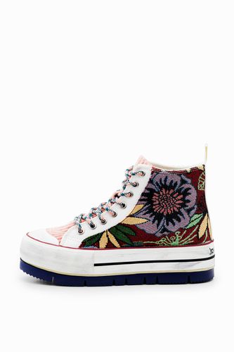 Sneakers altas plataforma floral - Desigual - Modalova