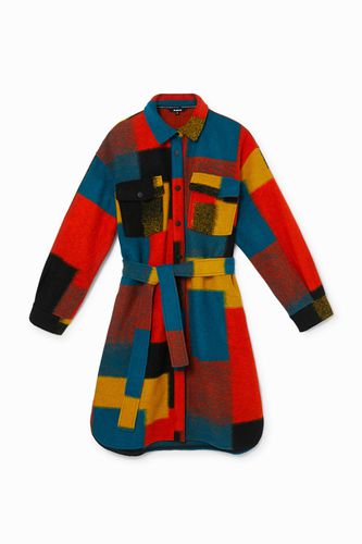 Abrigo largo loose lana colores - Desigual - Modalova