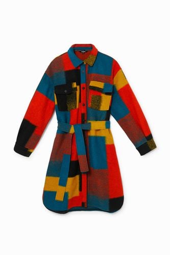 Long loose wool coat colours - - M - Desigual - Modalova