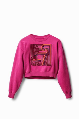 Plain embroidered plush sweatshirt - - S - Desigual - Modalova
