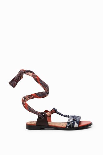 Ethnic sandals with ribbon - - 37 - Desigual - Modalova