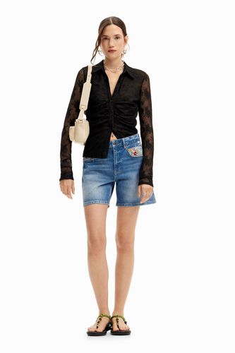 Short denim bordados - Desigual - Modalova