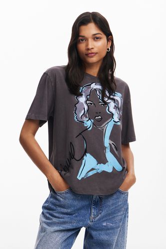 Face illustration T-shirt - L - Desigual - Modalova