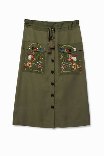 Embroidered tube skirt - GREEN - XL - Desigual - Modalova